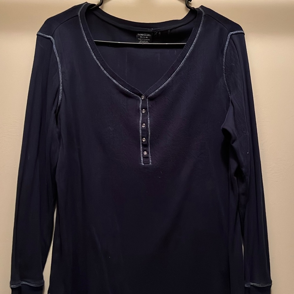 Faded Glory Navy Long Sleeve button shirt